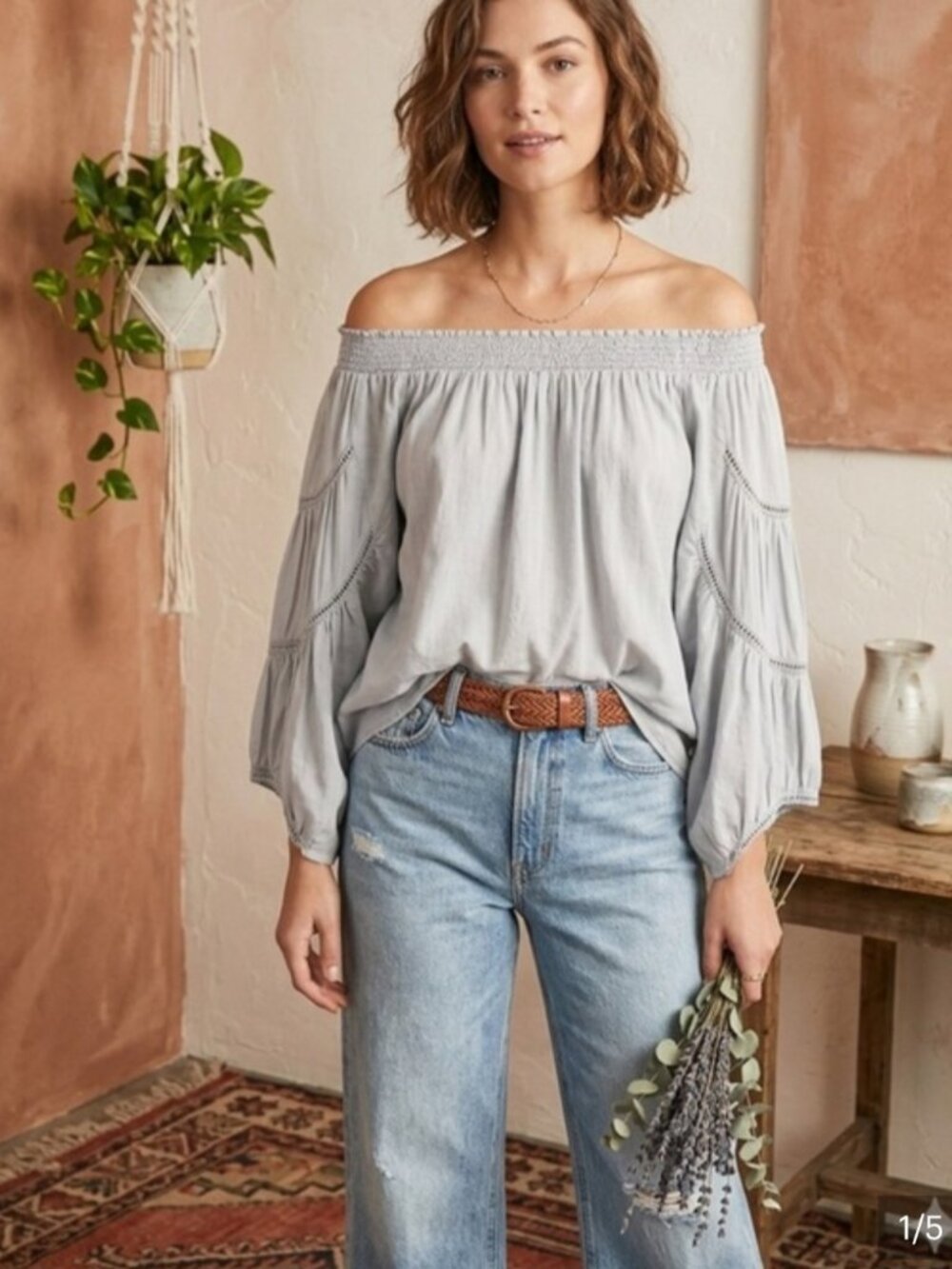 Anthropologie Heather Peasant Boho Voile Cotton , size S